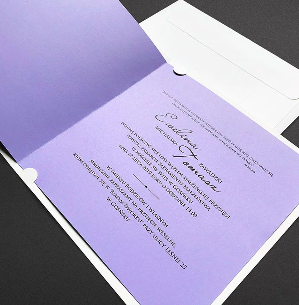 purple butterfly wedding invitation