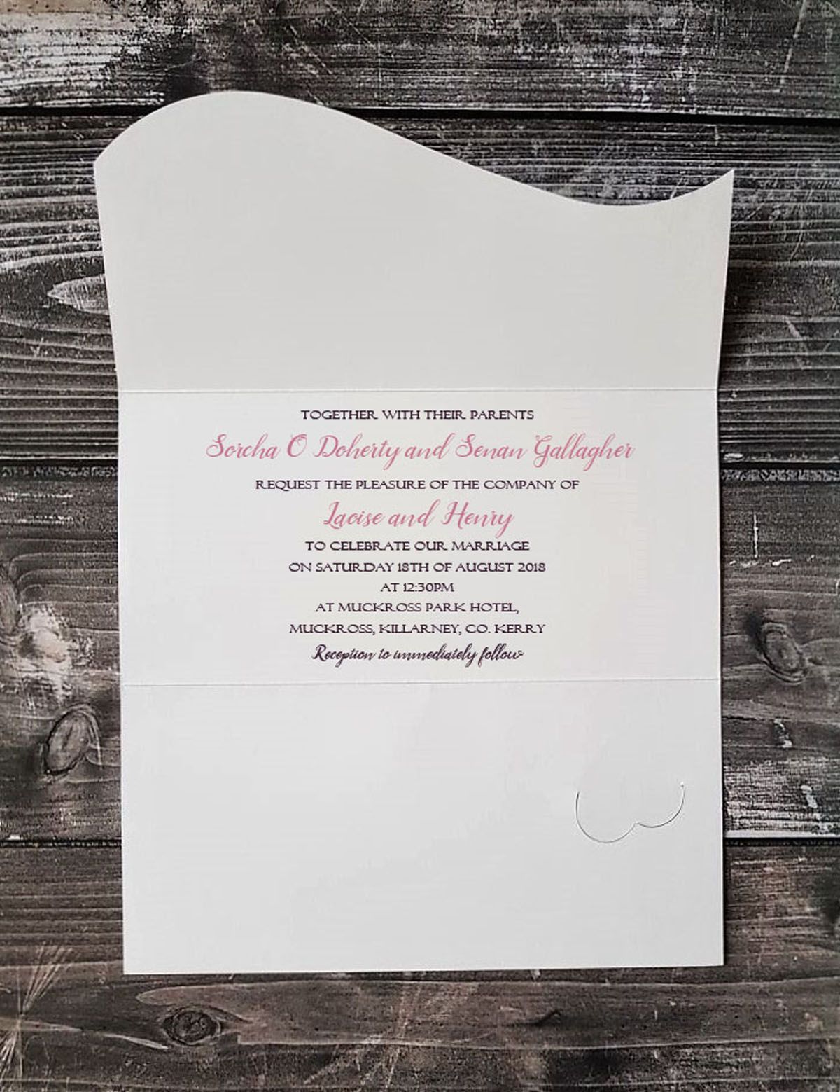 romantic purple wedding invitation