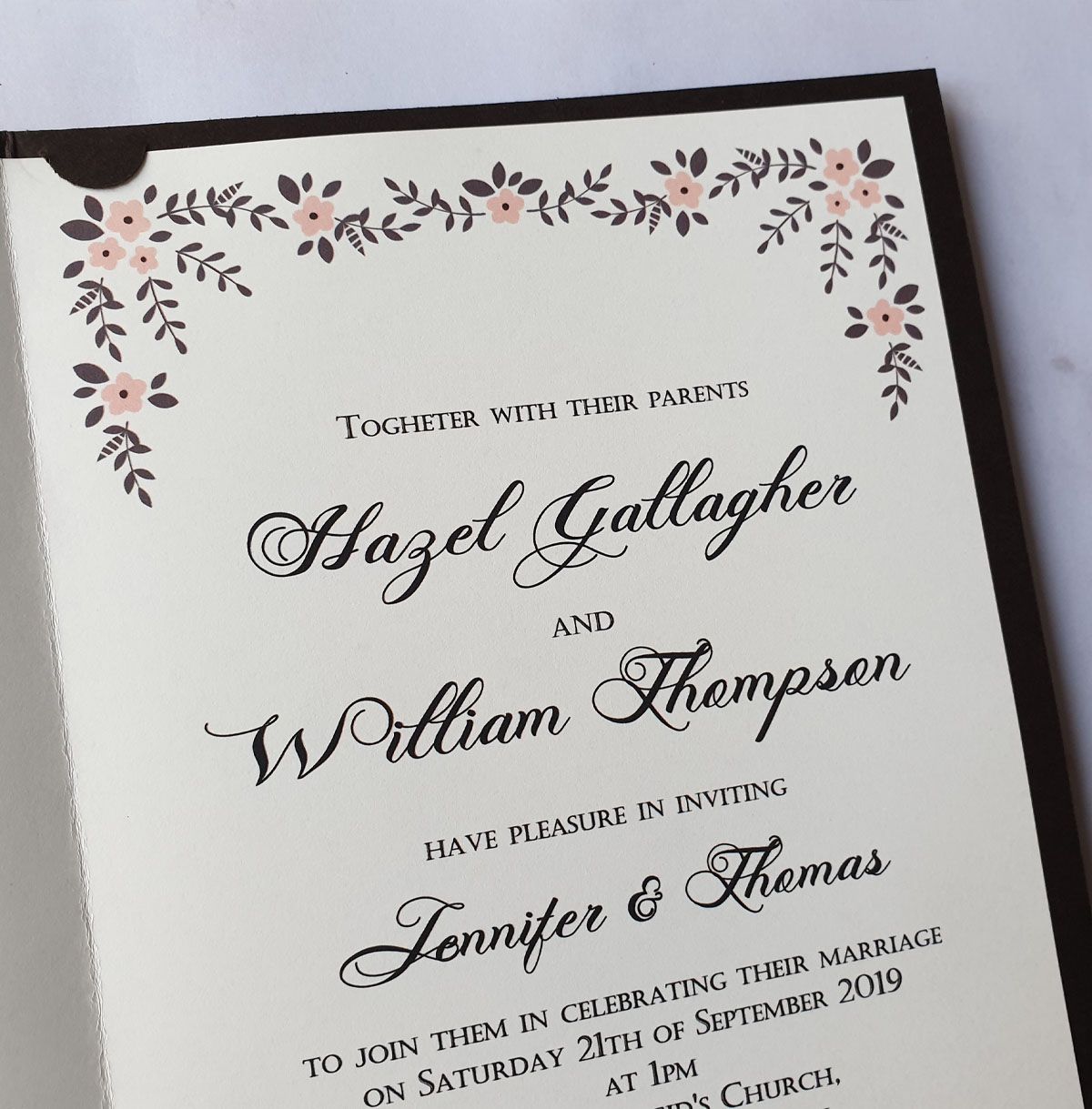 tree couple lovers wedding invitation