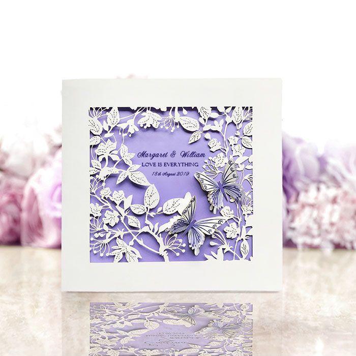 Purple Lilac Wedding Invitations