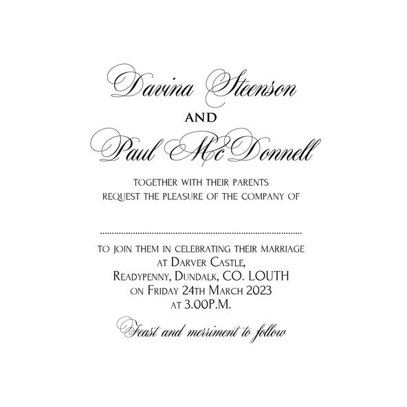 Wedding invitations fonts