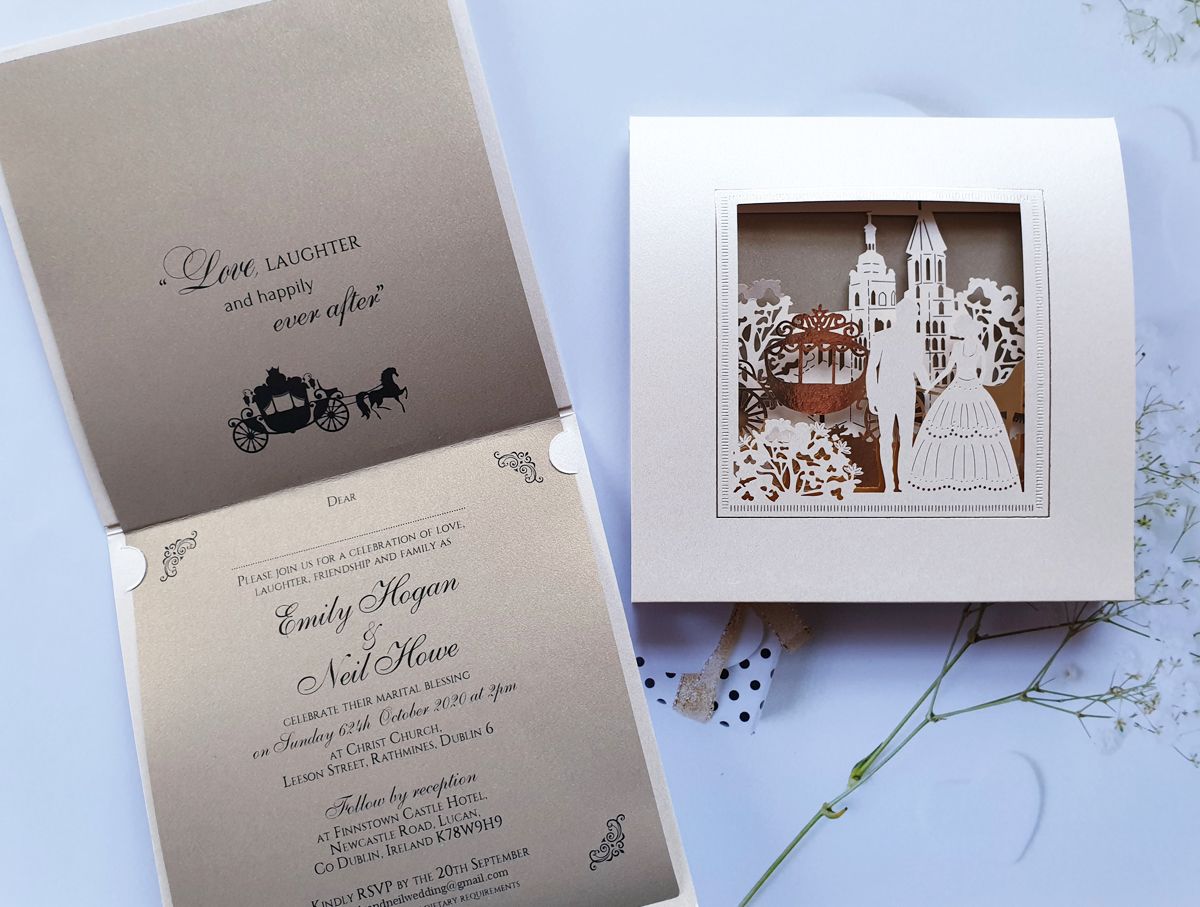 3d bride and groom wedding invitation