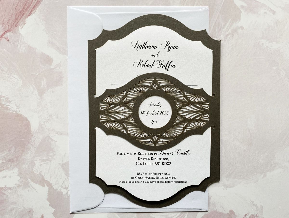 art deco wedding invitation