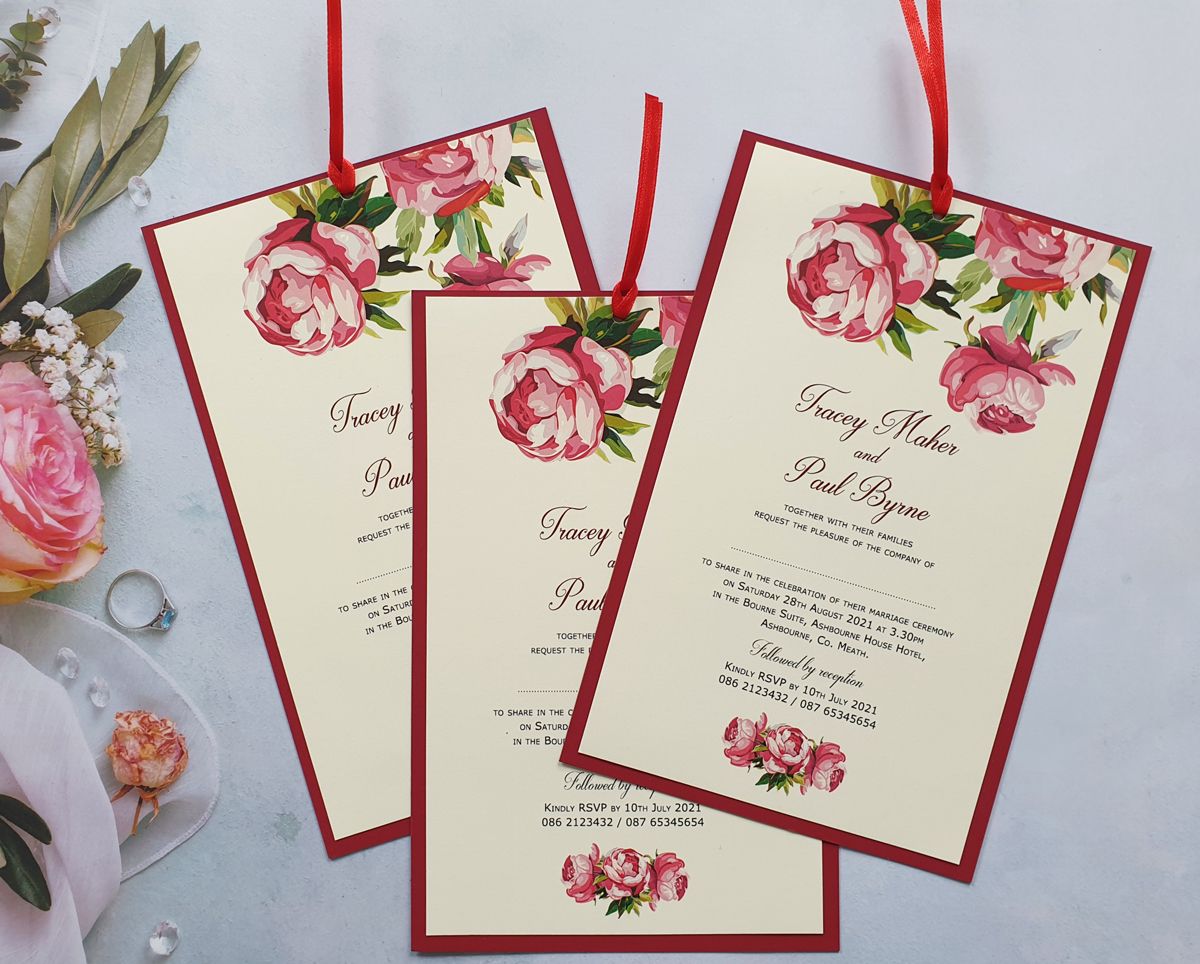 Blooming Peonies wedding invitation