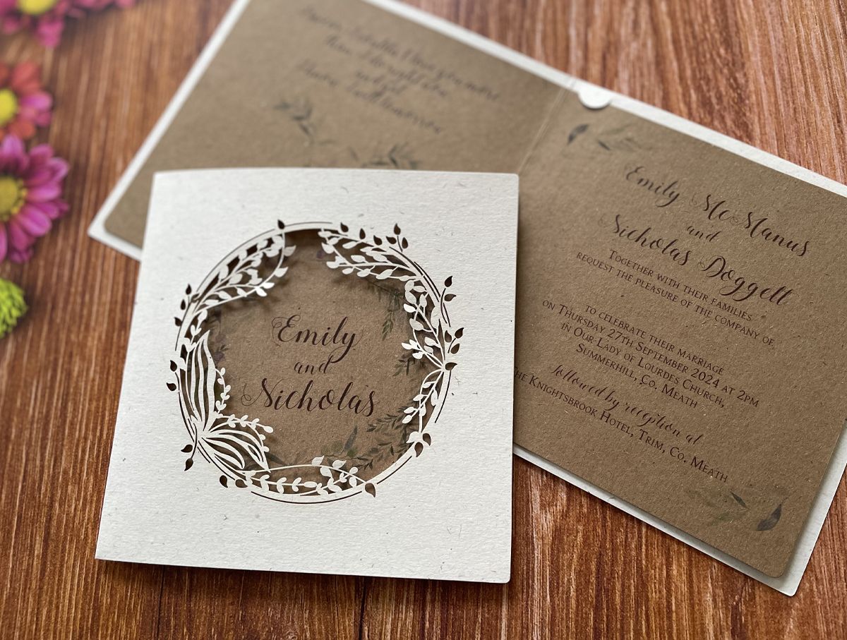 charming and elegantly wedding invitation