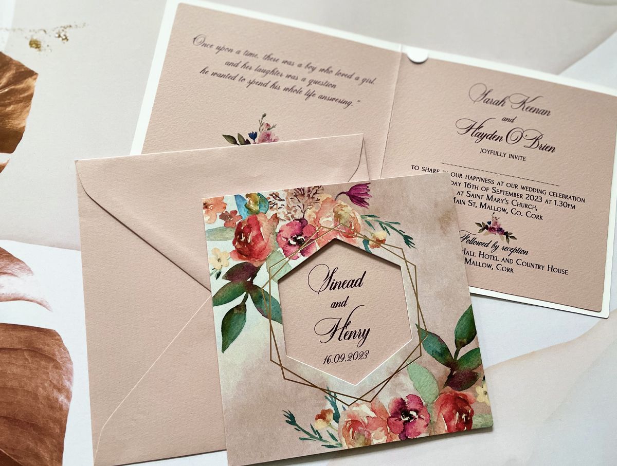 floral bloom wedding invitation