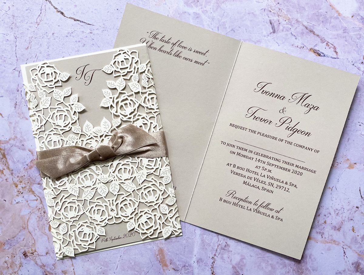 roses wedding invitation