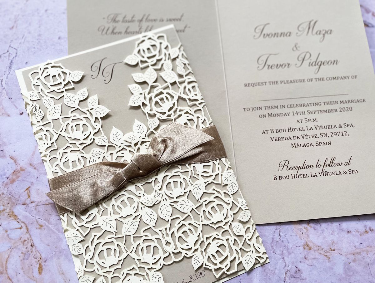 roses wedding invitation