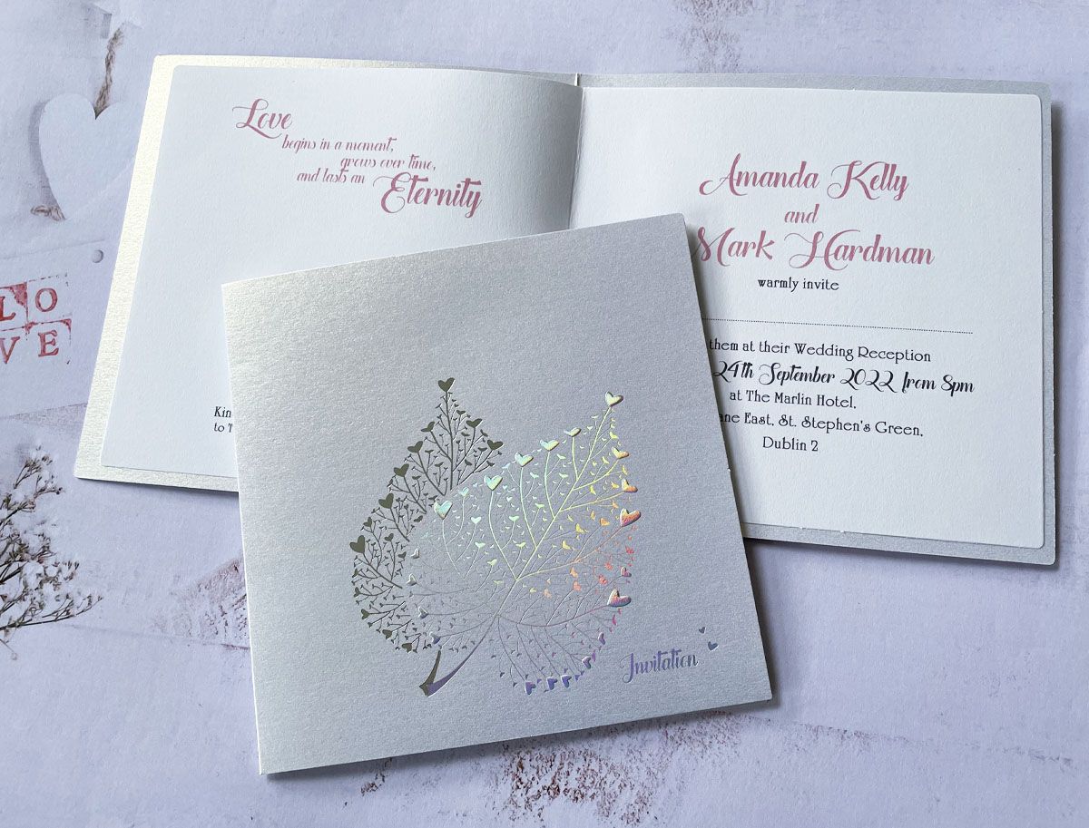 hot stamped wedding invitation