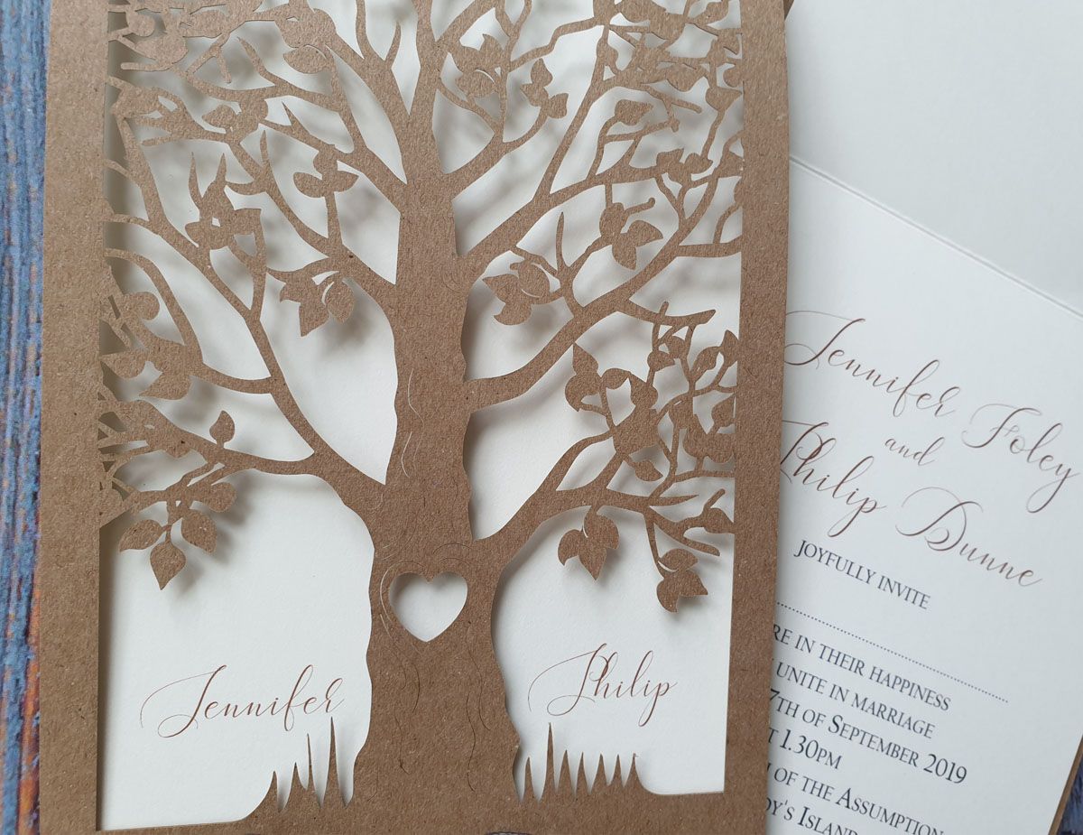 love tree wedding invitation