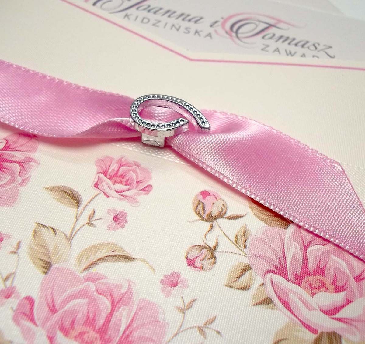 pink rose wedding invitation