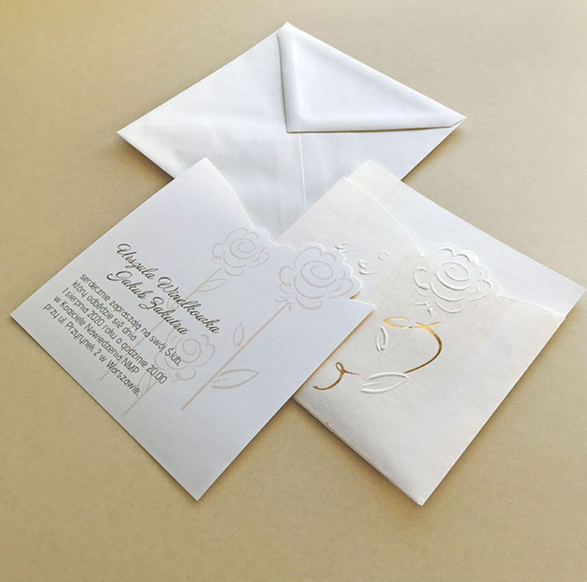 pocket style wedding invitation