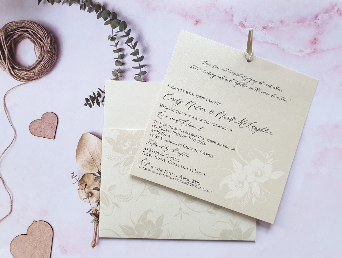 pocket style wedding invitation