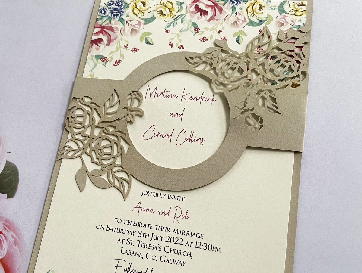 romantic floral wedding invitation